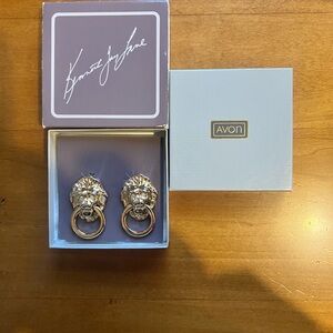 Avon Gold and Silver Tone Lion Earrings